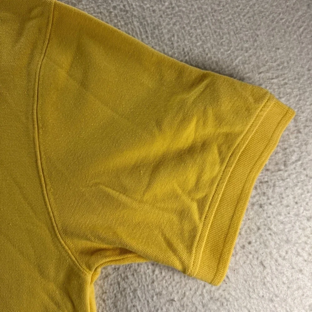 LL Bean Polo Shirt Mens Medium Yellow Good Cotton Pique Short Sleeve 233437